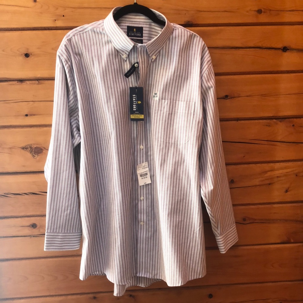 Stafford Big & Tall Travel Oxford shirt